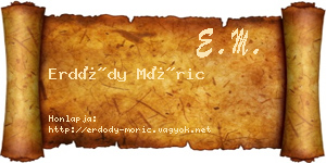 Erdődy Móric névjegykártya